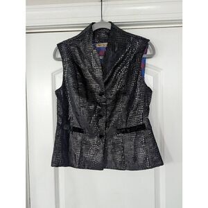 Eugenio Vazzano Vest women's size medium textured snake print waistcoat